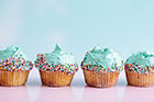 cupcakes with coloured sprinkles